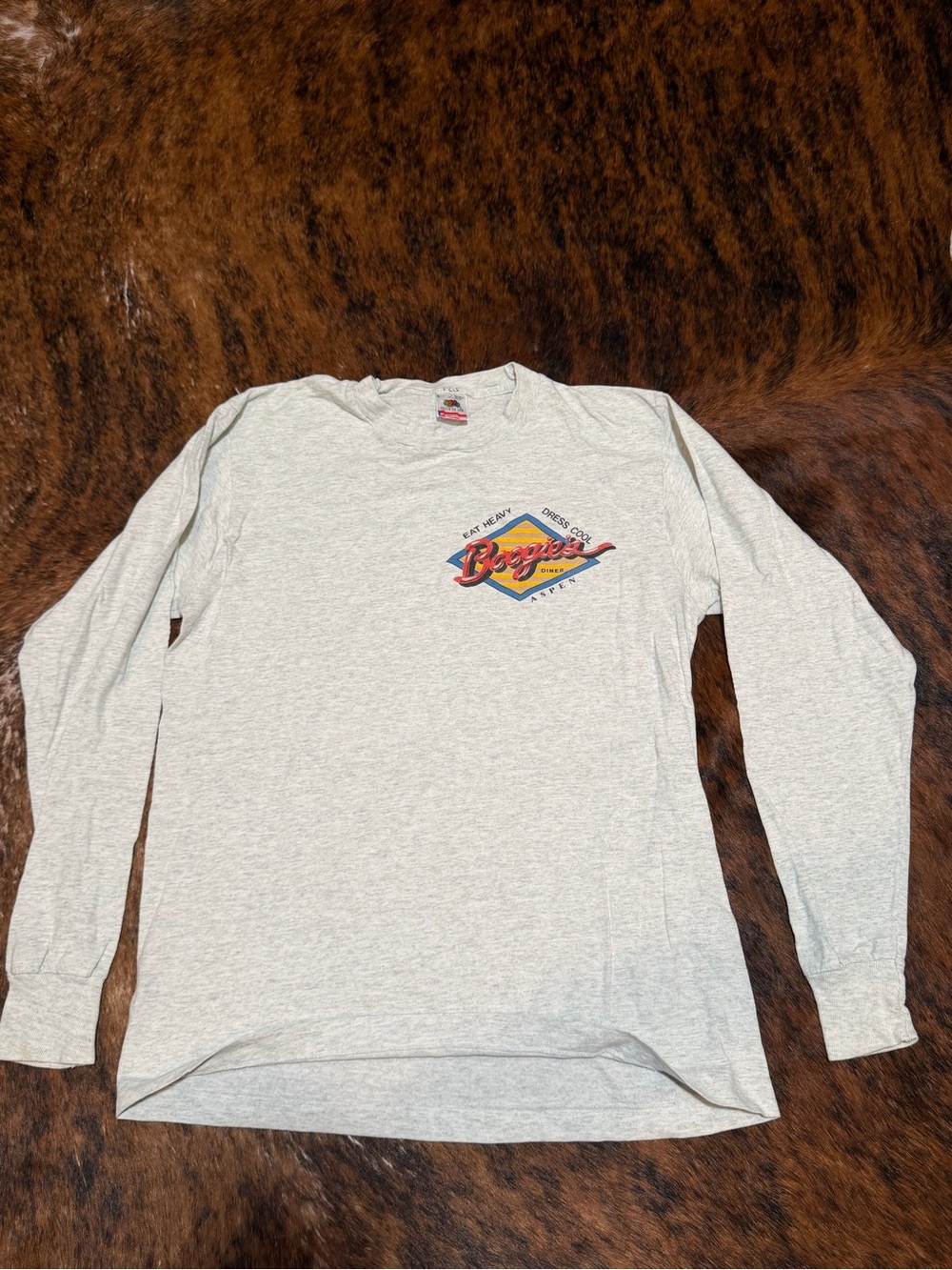 Vintage 90s Single Stitch Boogie's Diner Aspen Graphic Shirt L Fruit of the Loom